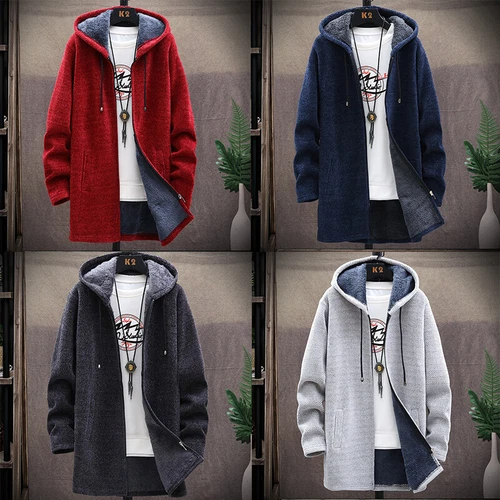 Men Thick Warm Fleece Lined Hooded Hoodie Winter Zip Up Coat Jacket Sweatshirt □ - Picture 4 of 27