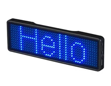 BLUE LED Digital Scrolling Message Name Tag Badge Bluetooth/PC Programmable NEW!