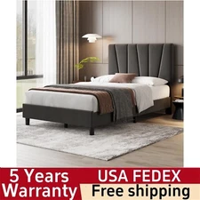 QUEEN/FULL/Twin Size Bed Frame with Headboard Upholstered Platform Bedframe