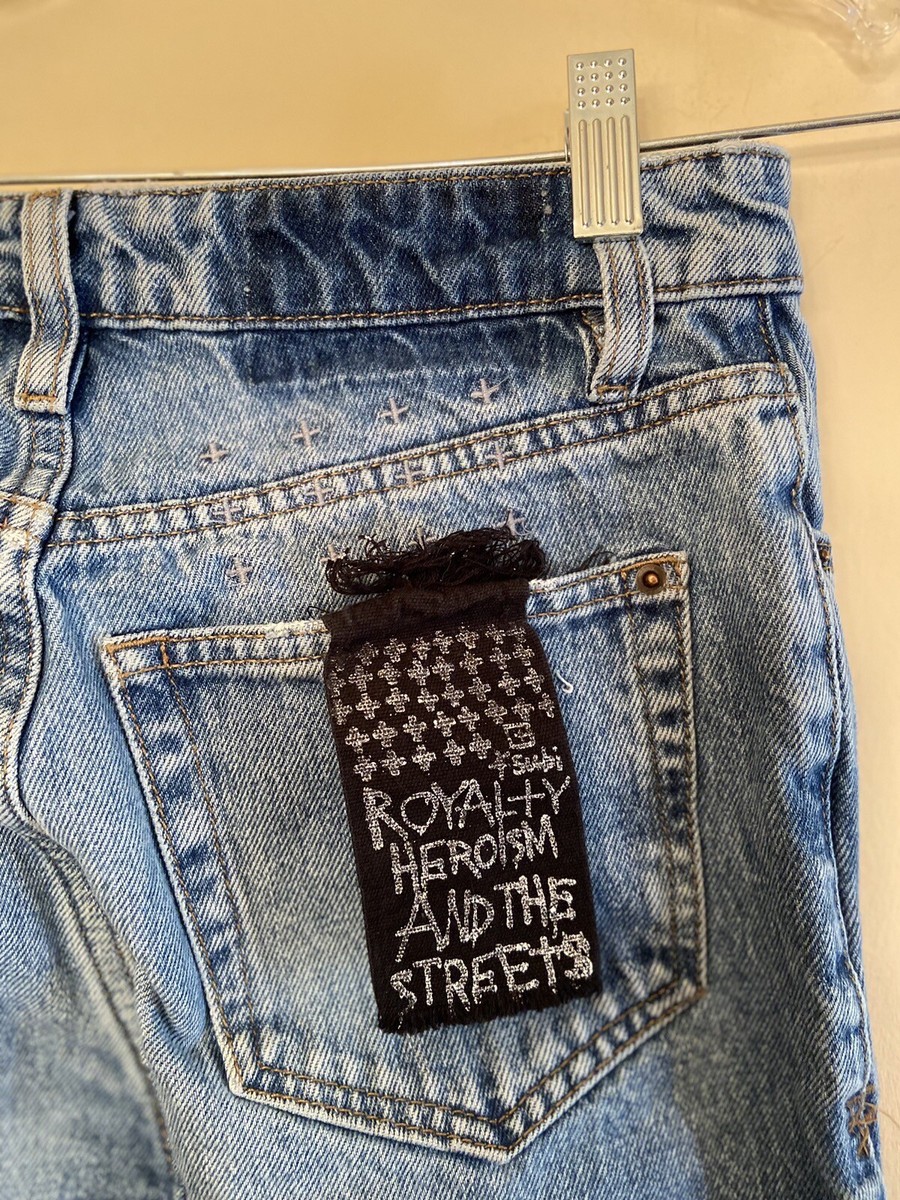 Kasubi Tone Button Fly Ripped Jeans “Royalty Heroism And The