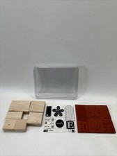 RARE Stampin' Up Be Happy Set of 6 Wood Rubber Stamps Retired 2006