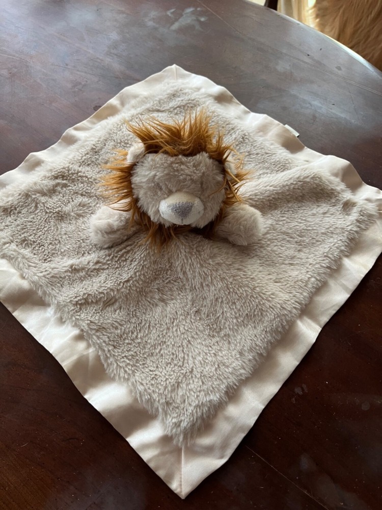 Cloud Island Lion Plush Lovey Blanket with Furry Mane & Satin Trim