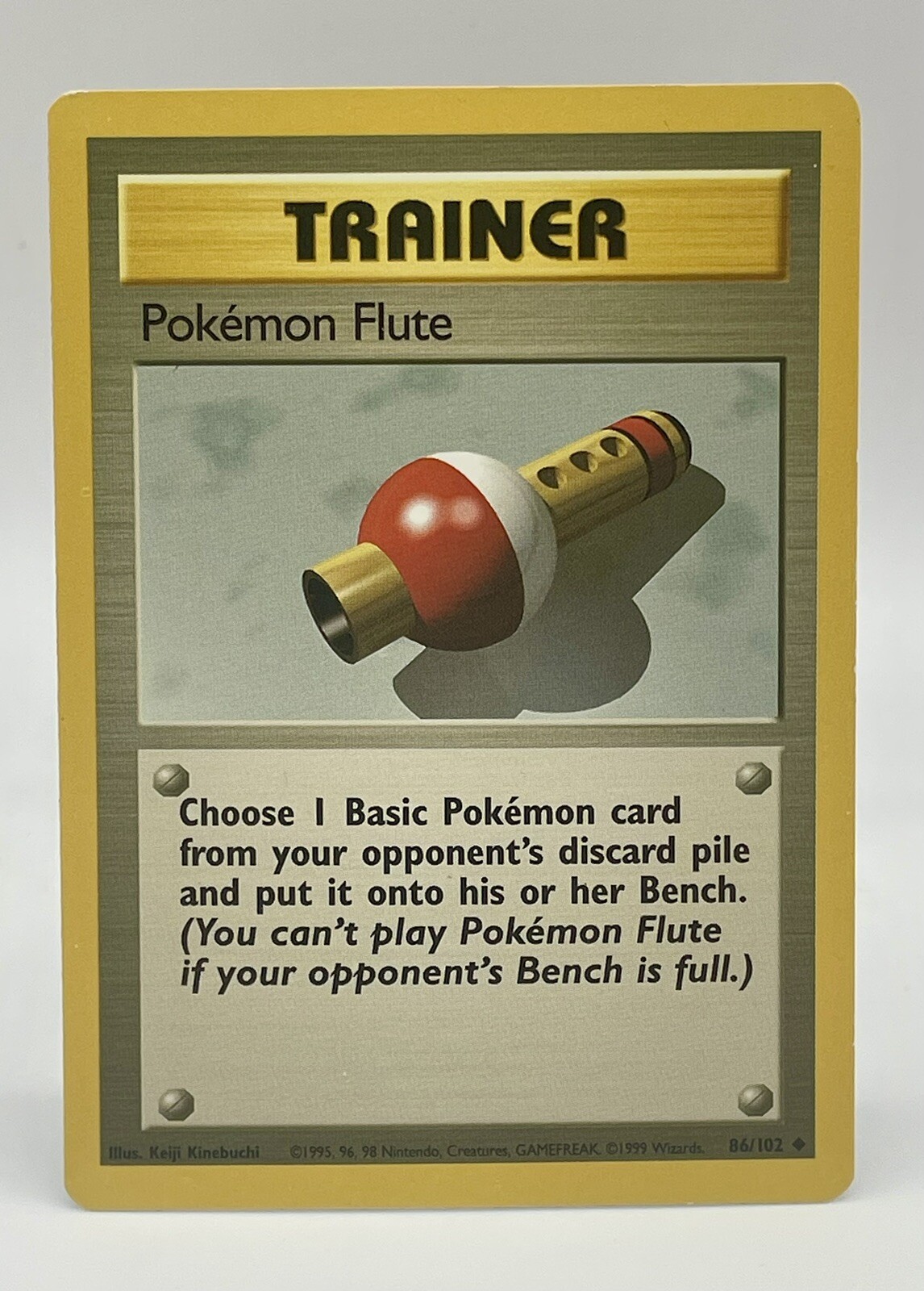 Flute Trainer 86/102 Base Set Non Holo Pokemon Card WOTC 1999 Vintage LP