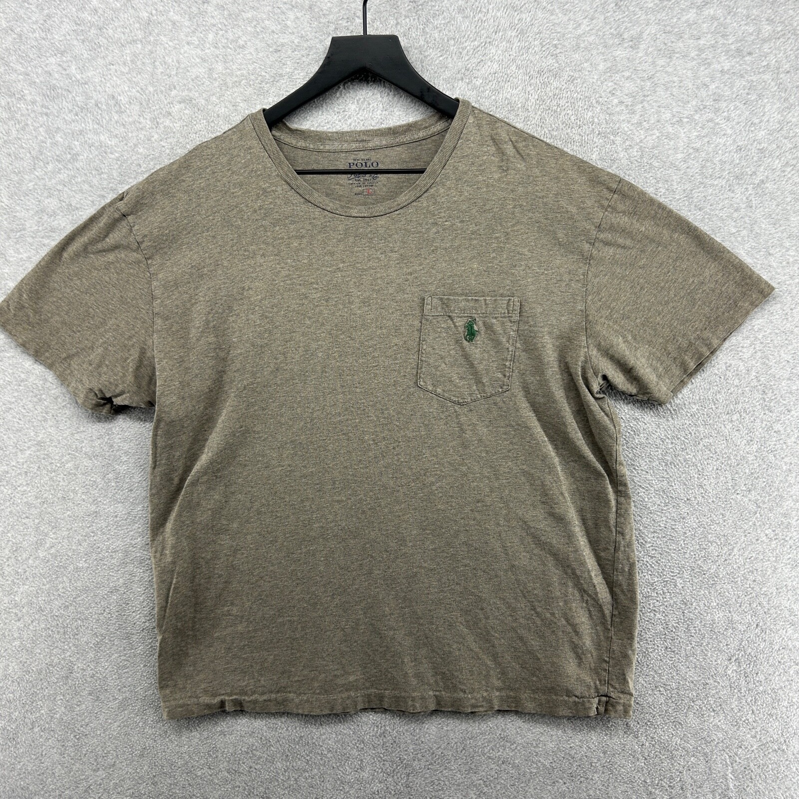 Polo Ralph Lauren da uomo verde taglia large manica corta pony tasca