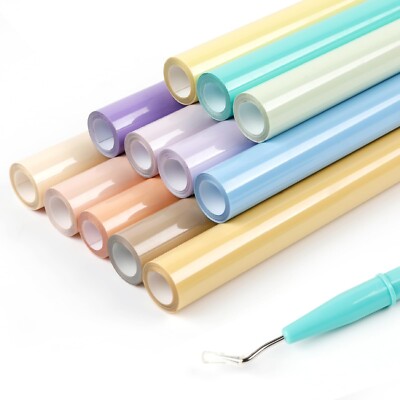 HTVRONT Boho Color HTV Vinyl Bundle - 12 Pack 12'' ×3FT Heat Transfer Vinyl 