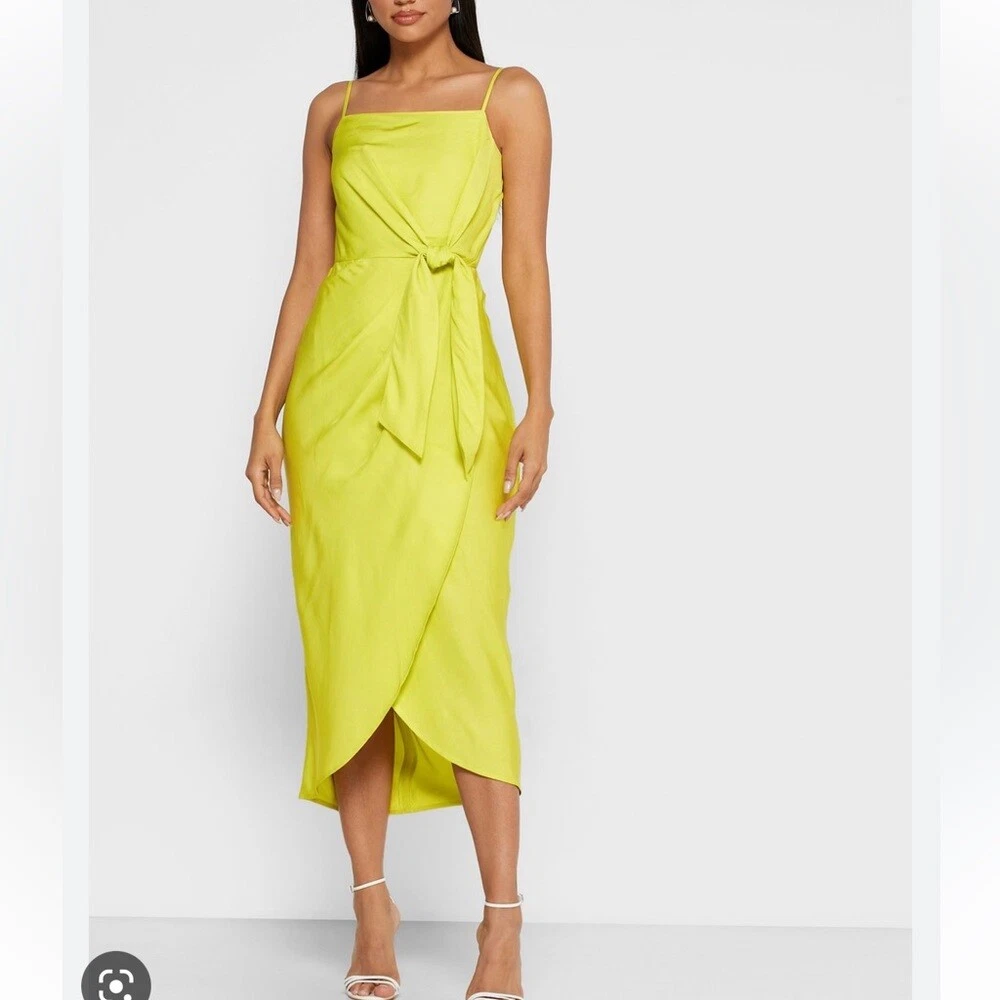 NWT Ted Baker Laani Integral Knot Sheath Dress Size 16 Lime