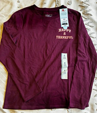 Cat & Jack Girls Size 8 Burgundy Long Sleeve Crew Neck Graphic T-Shirt