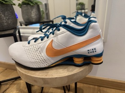 Nike Shox Herren Sneaker weiß orange blau Leder EU 44,5 US 10,5. Neu ungetragen