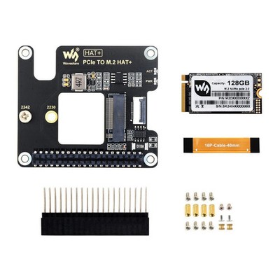 Waveshare PCIe To M.2 Adapter for Raspberry Pi 5, Protocol M.2 Solid State Drive