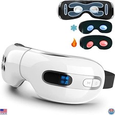 Rechargeable Eye Massager with Heat Cooling for Migraines, Dry Eyes, Sleep