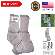 Lightweight Crusader Fly Leg Guards for Ponies - Grey Mesh, Ultimate Comfort