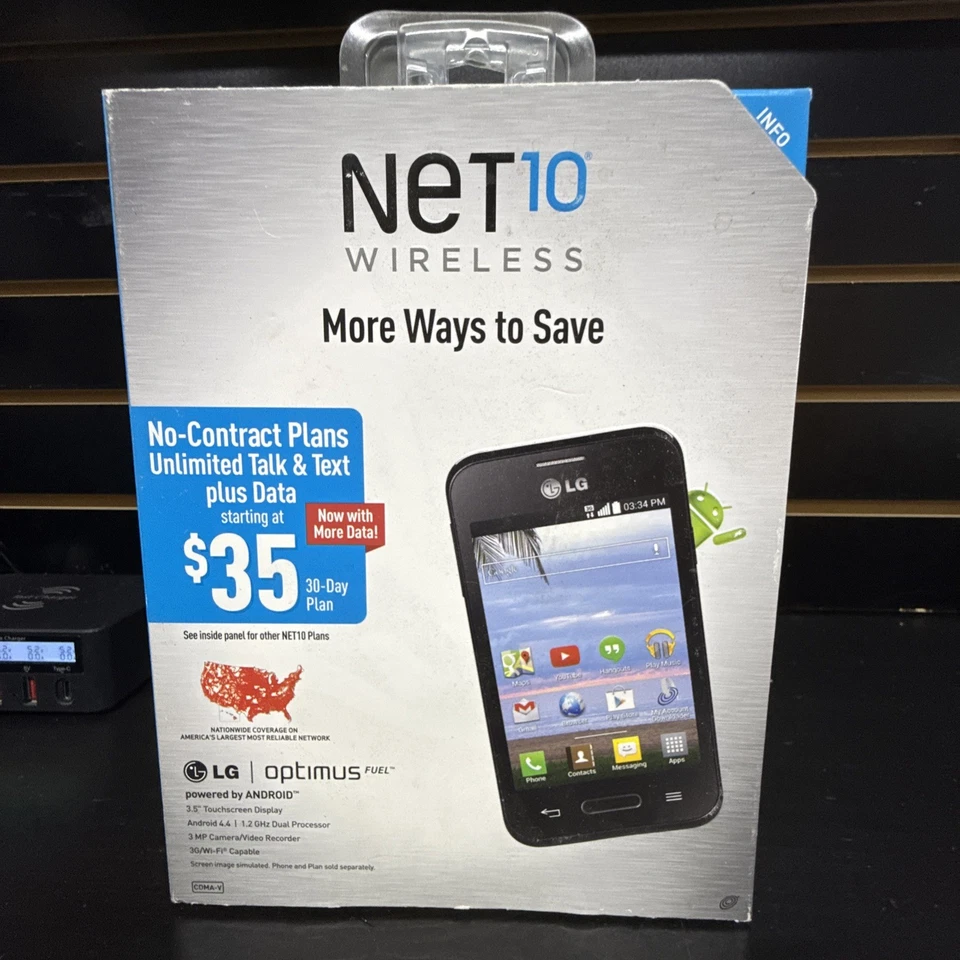 Net10 Wireless LG Optimus Fuel (3G) Pre Paid Phone New Sealed - Image 3 of 3