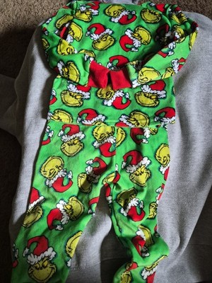 Dr. Seuss Grinch Christmas 2-Piece Fleece Pajama Set Long Sleeve 18-24M Green