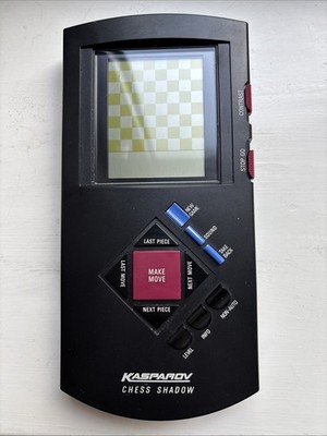 Saitek Kasparov Chess Shadow Handheld Vintage Electronic Chess Game Tested TOP!