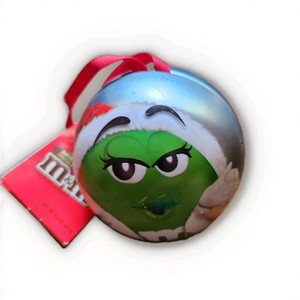 2012 M&M’S Green Character Ball Shaped Tin Christmas Ornament