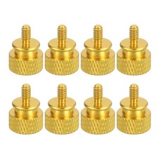 8Pcs 6-32 UNC 12x16mm ODxH Aluminum Thumb Screws for Pc Side Panel, Gold