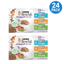 Purina Beneful Wet Dog Food Variety Pack, Chopped Blends - 24 10 oz. Tubs