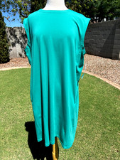 Eileen Fisher Pima Cotton Stretch Jersey Dress XL Sea Star 168 Sleeveless NWT