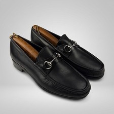 Tom Ford Era Vintage Gucci Mens Black Leather Horsebit Loafers Size 7.5 D