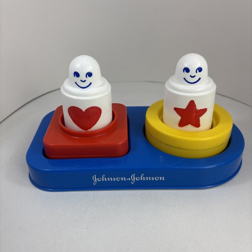 VTG RARE 1980 plastic Johnson & Johnson Parent's Magazine stacking rattle toy