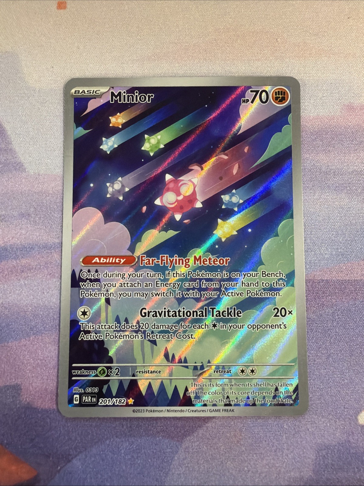 Pokémon TCG Minior Card 201/182 Paradox Rift Holo Illustration Rare NM Condition