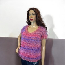 Oma quadratische Gehäkelt Stricke Bunte Pullover,Pulli,Boho Cardigan S/M