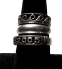 LOVELY VINTAGE STERLING SILVER RING LOT OF 3 BANDS SZ 9--8--7