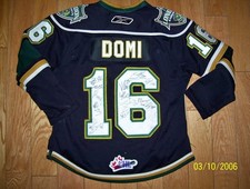 London Knights Max Domi Team Autographed OHL Hockey Jersey Size Kids S/M