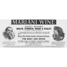 MARIANI WINE Victorien Sardou & Sarah Bernhardt Endorsed Victorian Advert 1897