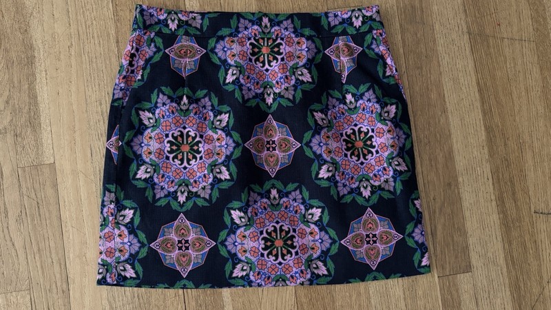 J Crew Navy/Multi-Colored Skirt, Size 6