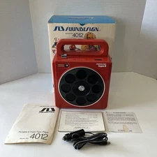 Vintage SD Soundesign Super 8 Portable 8-Track Tape Player 4012 Red w/ Box WORKS
