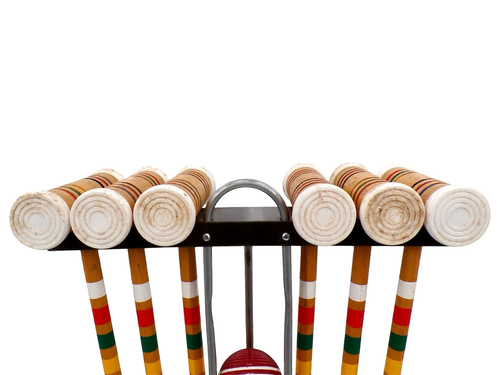 VTG Forster Croquet Set with Stand Balls Mallets 6 Players Made in USA Wickets - Picture 7 of 8