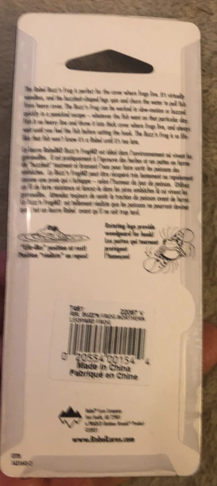 Рыболовная приманка Rebel Lures Buzz'N Frog Topwater Buzzbait, 2 1/2 дюйма, 1/2 унции - Изображение 2 из 3