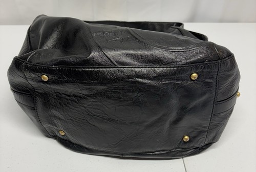 Vintage Juicy Couture Y2K schwarz geprägt Gold Hardware Quaste Hobo Bag Handtasche - Bild 5 von 9
