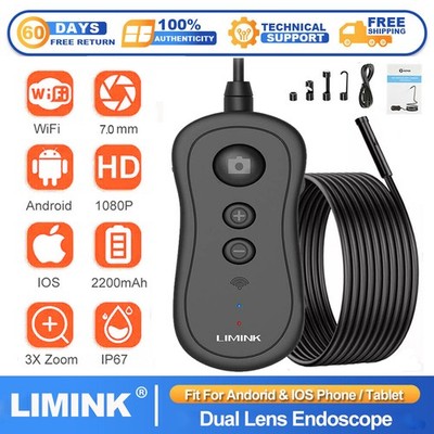 USB Wifi Endoskop Inspektion Kamera 10M 6 LED HD Endoscope für iPhone Android DE