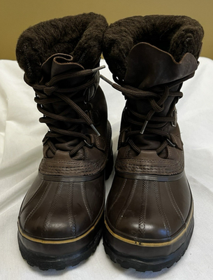 Sorel Caribou Waterproof Lined Winter Boots Womens 8 Brown 
