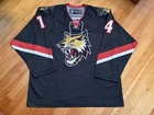 TJ Sneath GAME WORN Vermilion County Bobcats SPHL Black Hockey Jersey