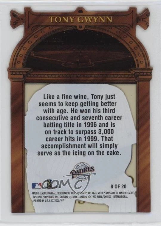 1997 EX 2000 Hall or Nothing Copper Tony Gwynn #8 HOF - Image 2 of 2