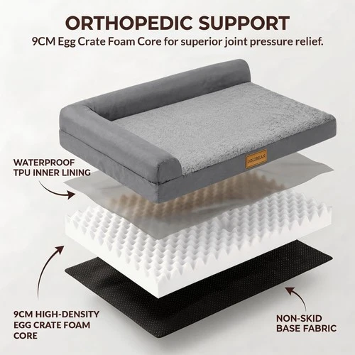 Jolibean Orthopaedic Dog Bed Grey, photo 4