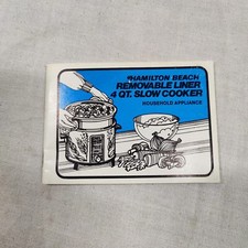 Rare 1977 Hamilton Beach Slow Cooker Instruct...