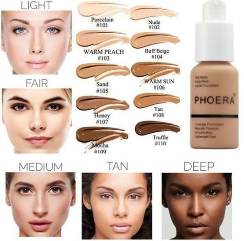 PHOERA® Liquid Matte Flawless Long Lasting Full Coverage Foundation Concealer UK - Picture 2 of 41