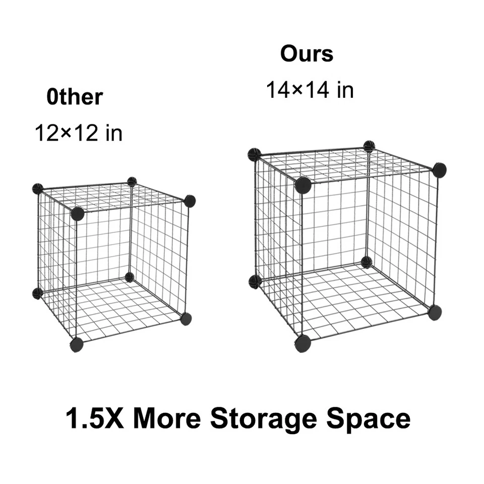 16 Cube Organizer Storage Shelves Wire Cube Storage Origami Shelves Bookcase - Image 3 of 4