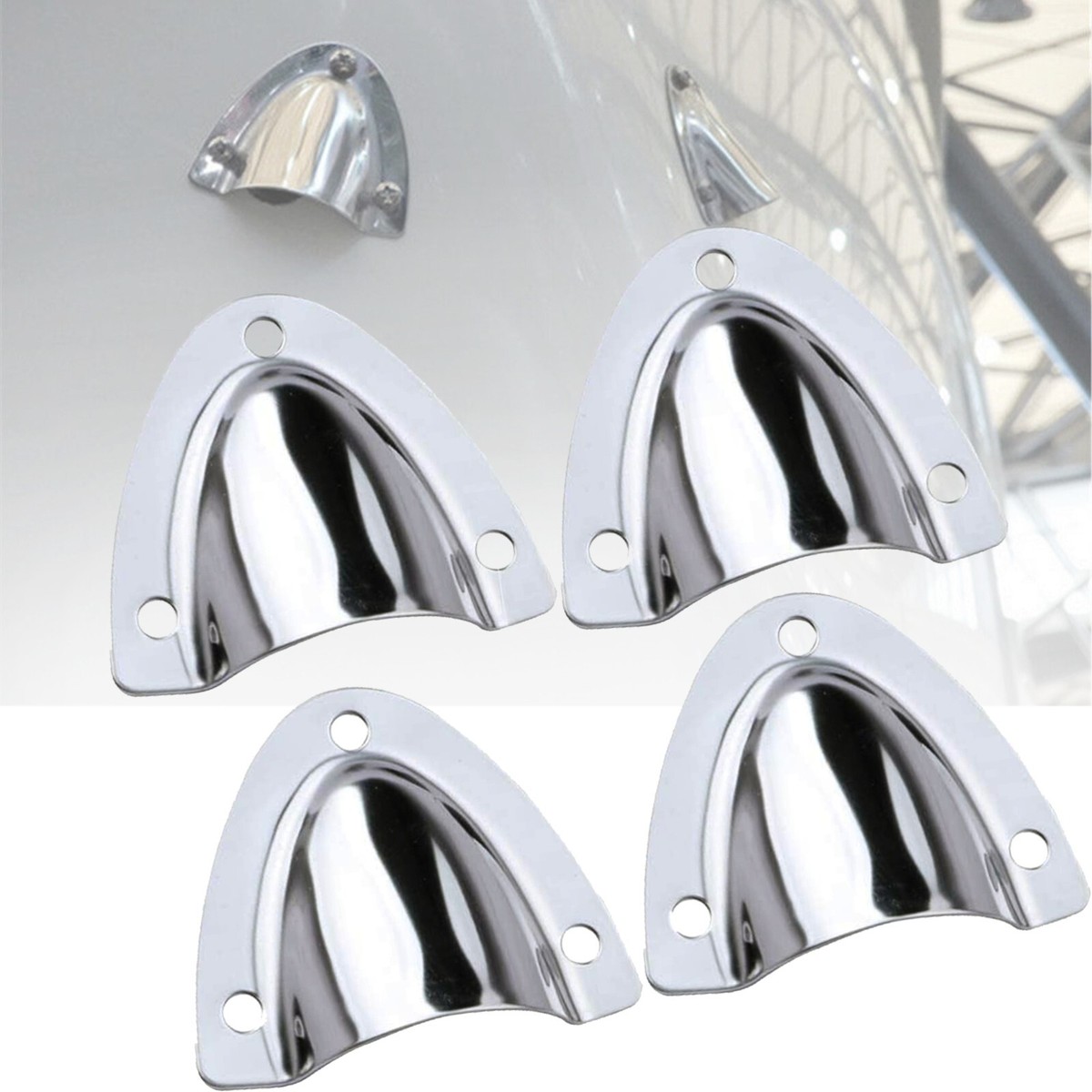 Lot de 4 couvercles de câble d'aération en acier inoxydable pour bateau, transducteur de bateau, petite grille d'aération légère et robuste pour bateau, câble et câblage de transducteur extérieur