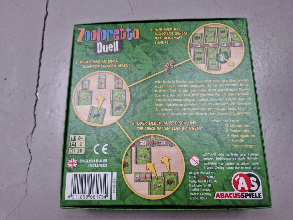 ZOOLORETTO DUELL BY ABACUS GAMES BOARD GAME COMPLETE 2017 RARE - Image 2 of 4