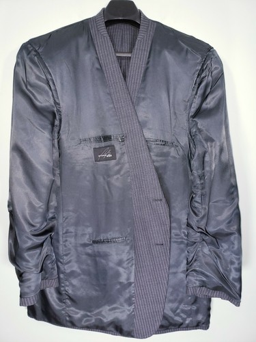 Bill Blass Suit Mens 50L 43x27 Pants Gray Pencil Stripe Interview Dressy Classy - Picture 6 of 12
