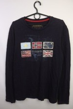 Napapijri Blue Crew Neck Long Sleeves Pullover Graphic T-Shirt M