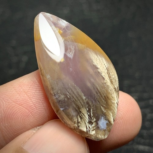 Natural Plume Agate Cabochon 30x17x5mm High Quality 20 ct - Picture 5 of 7