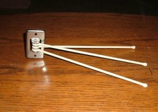 Vtg Swing Arm Towel Bar Rack 3 White Coated Arms 10"