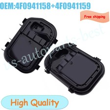 Pair Left&Right Headlight Cover Protective Cap For Audi A6 S6 RS6 C6 2005-2011