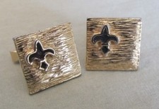 Men Vintage NEW ORLEANS SAINTS FLEUR de LIS CUFFLINKS Costume Jewelry I-31